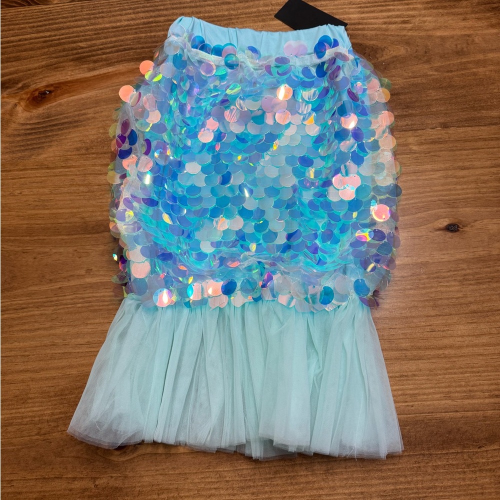 Mermaid Tail Skirt - Iridescent Sequin Tulle Skirt 4T